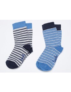 Ewers Dětské ponožky modrobíle pruhované (2 páry)