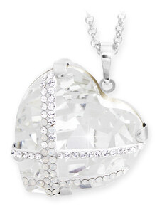 SkloBižuterie-J Náhrdelník Křišťálové srdce s kamínky Swarovski Crystal