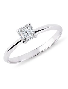 Prsten s diamantem v brusu asscher v bílém zlatě KLENOTA K0553012