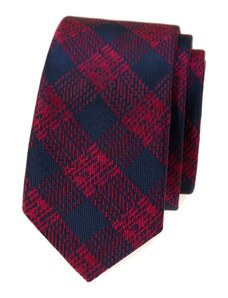 Modro-červená károvaná slim kravata Avantgard 551-1619