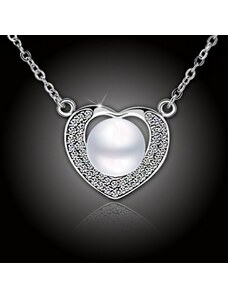 Elanis Jewel Perlový náhrdelník Pearl Heart White Pearl