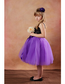 ADELO Tutu sukně tylová dětská - fialová - délka 35 cm a 50 cm