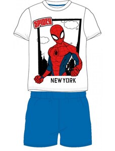 E plus M Chlapecké / dětské letní pyžamo / kraťasy + tričko / Spiderman Marvel New York - modré