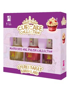 Moyra KIDS Cupcake collection Dětský lak na nehty sada 3 x 7 ml