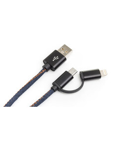 SUCK UK USB kabel Phone Cable Denim