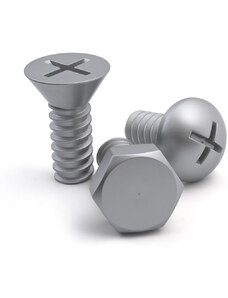 QUALY DESIGN Sada nástěnných věšáky Screw Collection, 3ks, plast, stříbrné