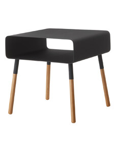 YAMAZAKI Odkládací stolek s poličkou Plain 4230, kov/dřevo, černý