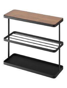 YAMAZAKI Odkládací stolek boční Frame 6707, kov/dřevo, černý
