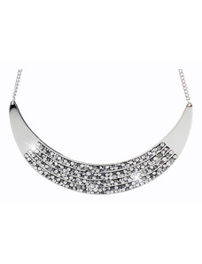 SkloBižuterie-J Ocelový náhrdelník Arc Swarovski Crystal Graphite