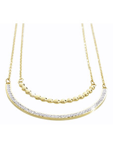 SkloBižuterie-J Ocelový náhrdelník River Swarovski Crystal Gold