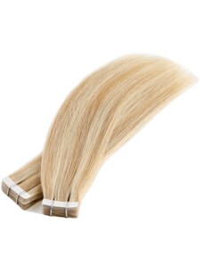 Vlasové PU pásky tape in na prodlužování vlasů 60cm 18/613 - nejsvětlejší hnědá / nejsvětlejší blond