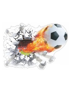 Sportovci Samolepka na zeď pro fotbalisty ohnivý míč