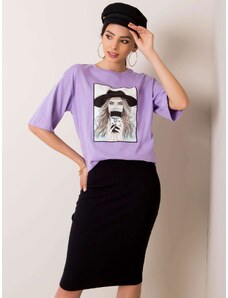 RUE PARIS Fialové dámské tričko s motivem Dívky -purple Fialová
