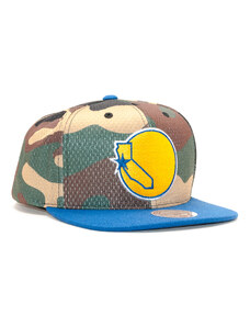 Kšiltovka Mitchell & Ness Golden State Warriors Woodland "COVER" Camo/Blue Snapback