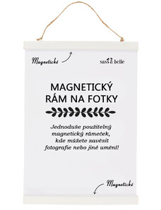 Dřevěný bílý magnetický rám 31 cm Sass & Belle