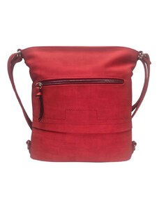 Tapple Střední červený kabelko-batoh 2v1 s praktickou kapsou