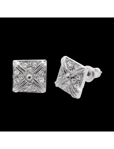 SkloBižuterie-J Náušnice Čtverec Swarovski Crystal