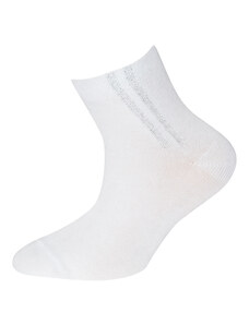 Ewers Dívčí ponožky Stříbrný proužek bílé