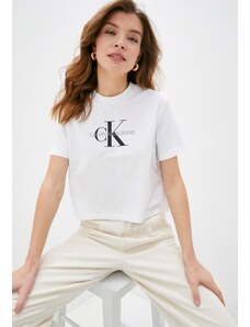 Dámské triko Calvin Klein Jeans bílá monogram
