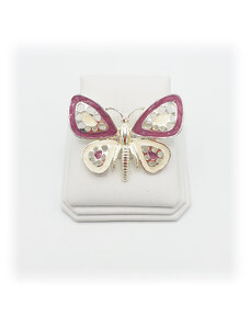 SkloBižuterie-F Brož Motýl růžový