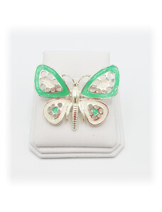 SkloBižuterie-F Brož motýl zelený