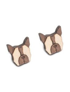 BeWooden Dřevěné náušnice French Bulldog Earrings