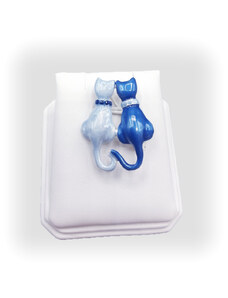 SkloBižuterie-F Brož Modré kočky