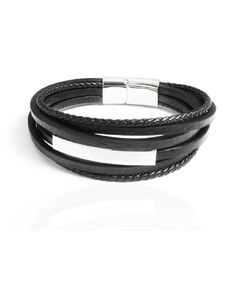 BM Jewellery Kožený náramek černý S1062120
