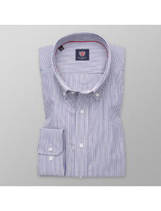 Willsoor Pánská košile Slim Fit s tmavě modrým pruhovaným vzorem 11332