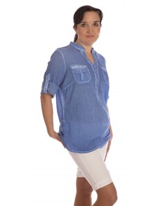 Fart Polo - dámská letní bavlněná halenka modrá jeans