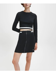 Calvin Klein dámská černá elastická sukně MILANO JERSEY ZIP UP MINI SKIRT
