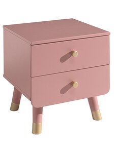 Růžový lakovaný noční stolek Vipack Billy 43,2 x 40 cm