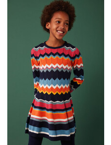Boboli Dívčí pletené šaty Barevná Geometrie