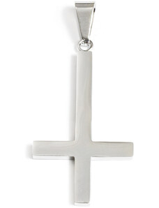 BM Jewellery Přívěsek obracený kříž 4,2 cm z chirurgické oceli S1096040
