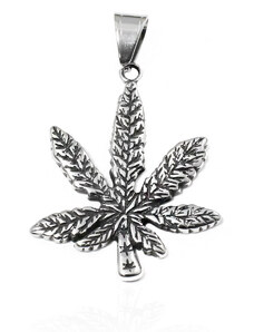 BM Jewellery Přívěsek List marihuany 4,5 cm z chirurgické oceli S11012060