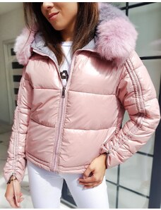 Stock Dámská růžová zimní bunda s nastavitelnými rukávy vty1451