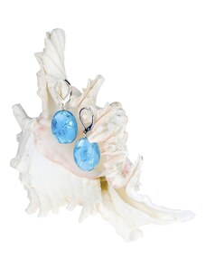 Dámske Náušnice Blue Lace z perel Lampglas ryzím stříbrem - /