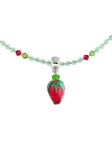 Dámsky Šťavnatý náhrdelník Baby Strawberry s perlou Lampglas