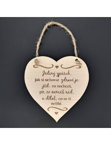 AMADEA Dřevěné srdce s textem Jediný způsob... , masivní dřevo, 16 x 15 cm