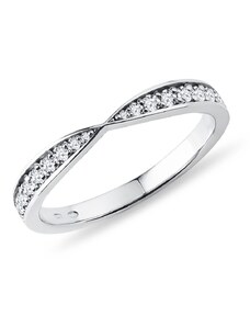 Snubní prsten bílé zlato s diamanty KLENOTA K0125012