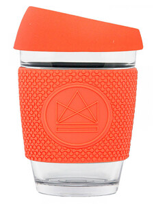 Skleněný hrnek na kávu, M, 340 ml, Neon Kactus, korálový