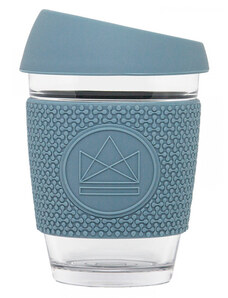 Skleněný hrnek na kávu, M, 340 ml, Neon Kactus, modrý