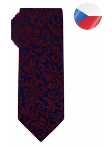 Pánská hedvábná kravata MONSI Noble - červená/tm.modrá