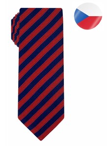 Pánská hedvábná kravata MONSI Oblique - červená