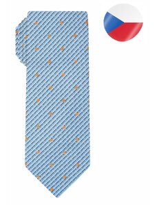 Pánská hedvábná kravata MONSI Dotted - světle modrá