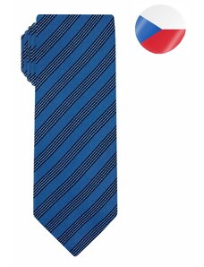 Pánská hedvábná kravata MONSI Oblique - modrá