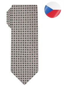 Pánská hedvábná kravata MONSI Floral - šedá