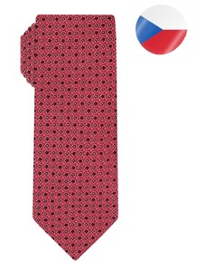 Pánská hedvábná kravata MONSI Floral - červená