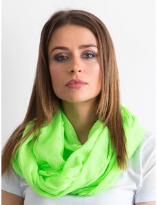 Fashionhunters Fluo zelený šátek s kamínky
