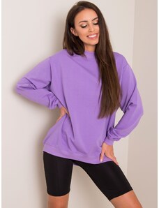 Fashionhunters Základní bavlněná mikina ve fialové barvě